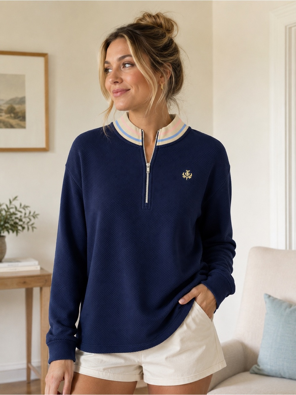 Lady Hagan Women's 1/4 Zip Long Sleeve Pullover Sweater Shirt Sz Xxl UPF 50+